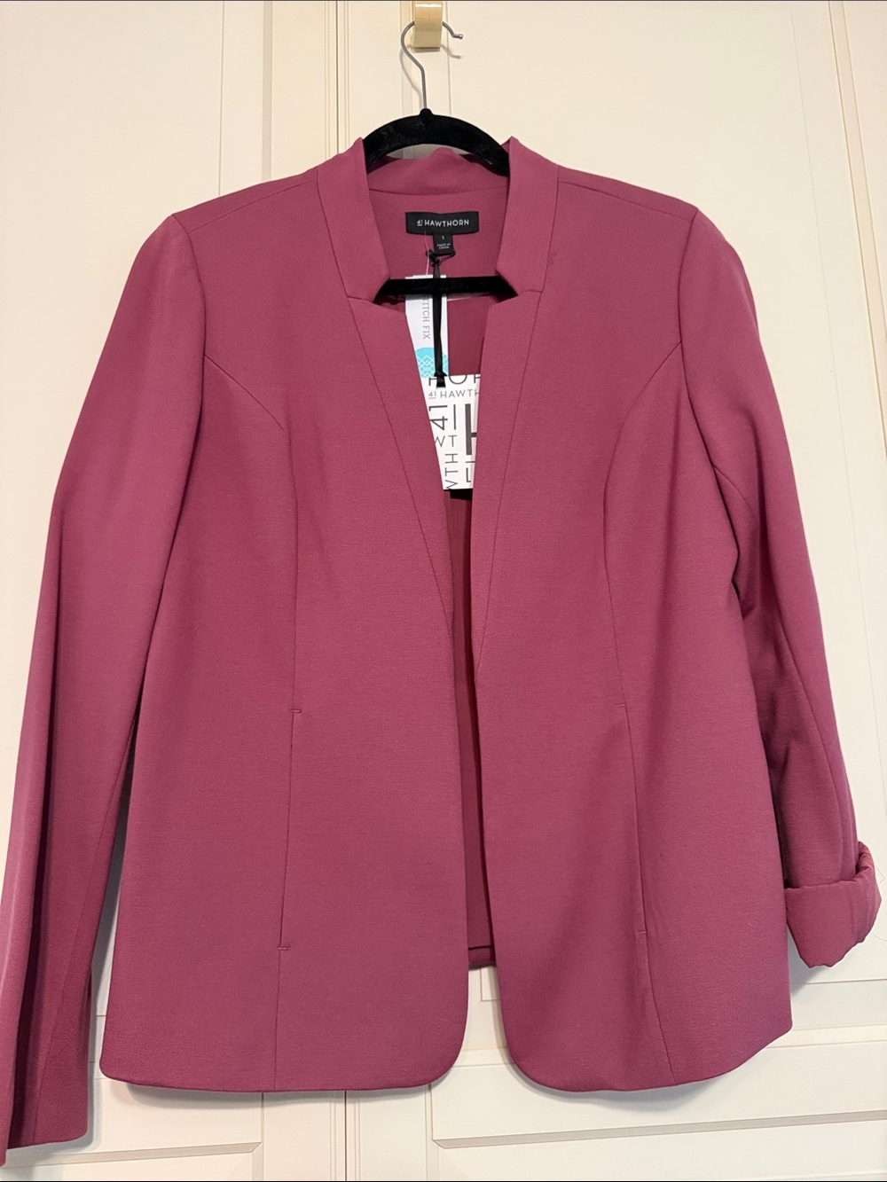 Skies Are Blue Open-Front Blazer in Dusty Rose